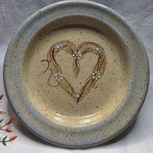 1990's Vintage Three Rivers Pottery Grape Vine Heart Trinket Dish By MLW